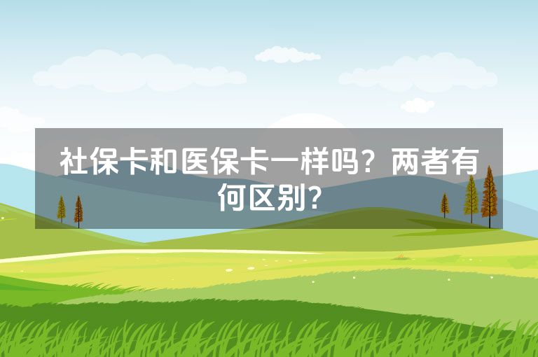 社保卡和医保卡一样吗？两者有何区别？